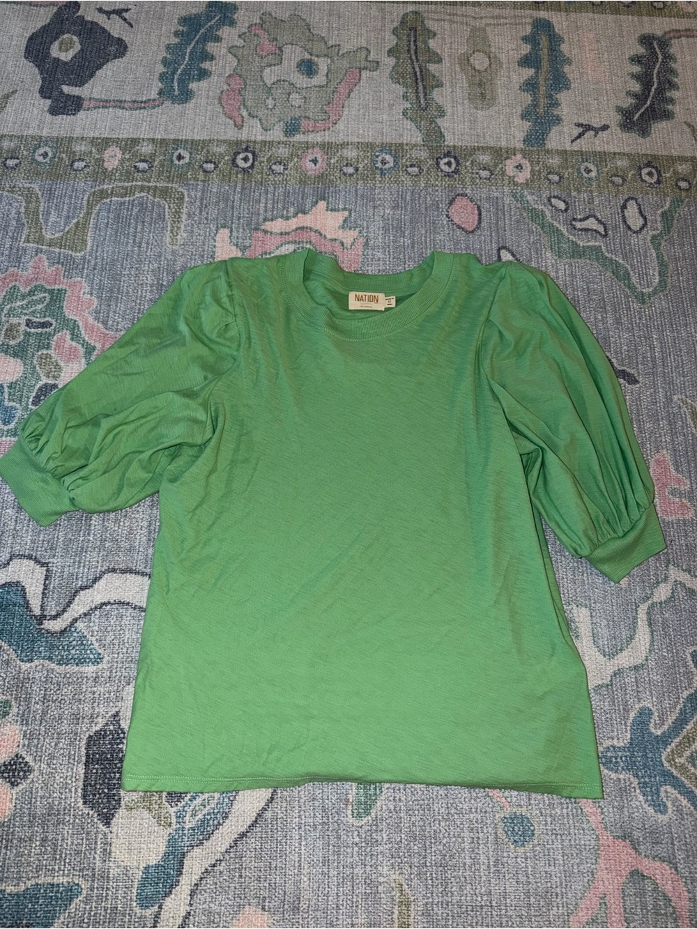 Nation LTD Green Puff Sleeve Tee